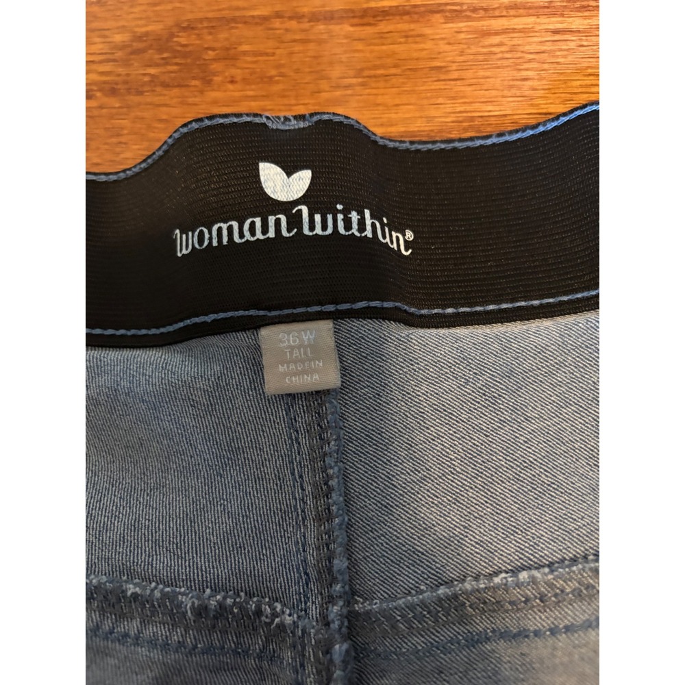 Woman Within Light Wash Blue Jeans Size 36W Tall - Picture 7 of 11